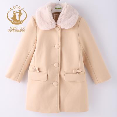 China New Design Fashion Winter Children's Warm Girls Viable Agile Cloth Kids Coat Children's Fur Waist Woolen Coat for sale