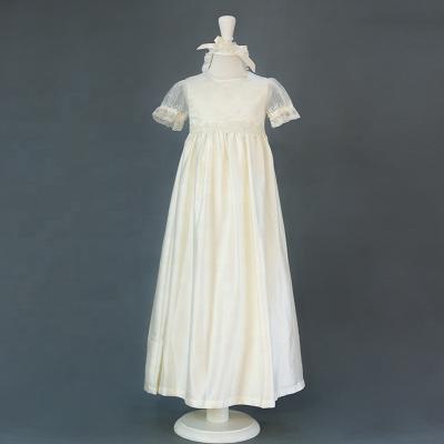 China New breathable! Babies Baptism Wear With Long Hat Head Piece Dresses For Baptism for sale