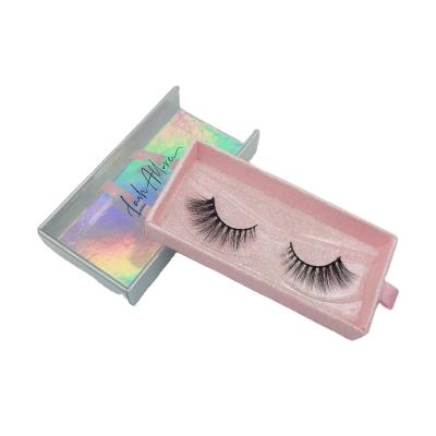 China Real Natural Long Private Label Wink Lashes Free Logo 8D Mink Eyelashes Fluffy 25mm Mink Eyelash Packaging Box for sale