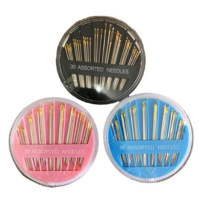 China Hand Sewing 30 Pcs/New Classy Craft Repair Embroidery Needles Gold Tail Quilt Set Case Assorted Hand Sewing Needles for sale