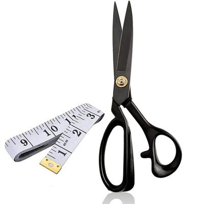 China Professional Sewing Scissors Heavy Duty 9 Inch Tailor Working Shears For Craft Supplies Fabric Sewing Cutter Shears With Soft Ruler for sale