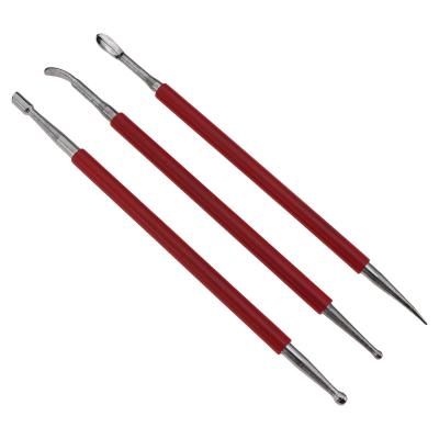 China Handmade Leather Crafting Leather Cutting Indentation Pen Clay Crimping Pen Carving Tool 3PCS DIY Tools for sale