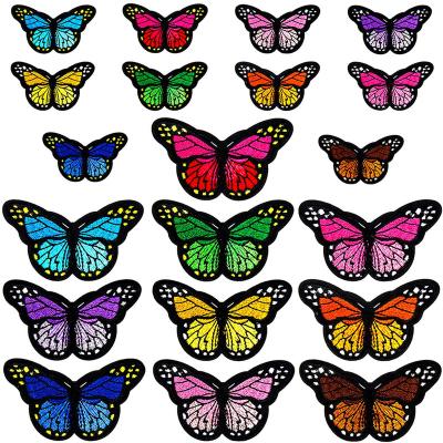 China 20pcs Handmade Iron On Patches For Clothing Multicolor Butterfly Embroidery Patch Appliques Badge Stickers For Clothes for sale