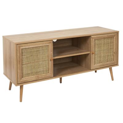 China Easy Assembling KD Rattan TV Cabinet Wooden MDF Rattan KD Natural Type for sale