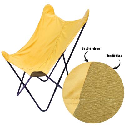 China Velvet Butterfly Style Foldable Yellow Chair for sale