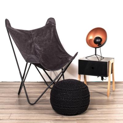 China Gray Imitation Suede Butterfly Folding Chair Accent Chair Living Room Style for sale