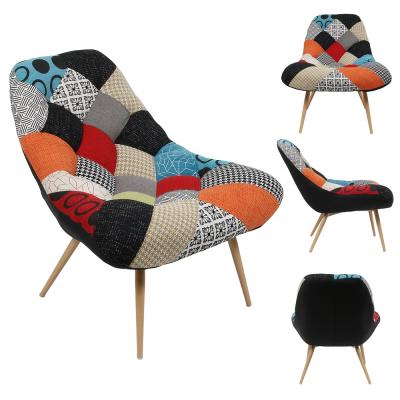 China Home Fabric Rotating Sofa Chair Patchwork Comfortable Reclining Armless Living Room for sale