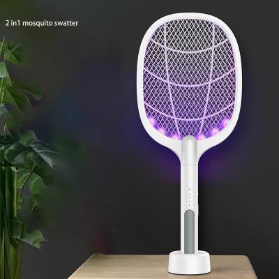 China Sustainable Self Charging USB Electric Mosquito Swatter 2 In 1 Mosquito Killer Lamp 2021 Newest Arrival for sale