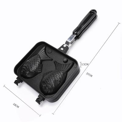 China Non-Stick Cooking Outside Double Sided Japanese Taiyaki Mold Fish Shaped Pancake Waffle Maker for sale