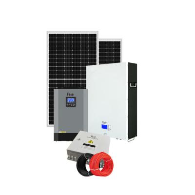 China Home Ftsh 5KW 10KW Full Off Grid Solar Energy System Kit For Home Use With Solar Panel And Energy Battery for sale