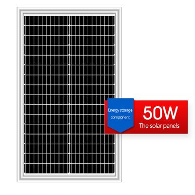 China Home Ftsh 50W  Monocrystalline Silicon Solar Panel Solar Mono Panel  Solar 100W Solar Panels Black Solar 50Watt OEM Solar Panels for sale