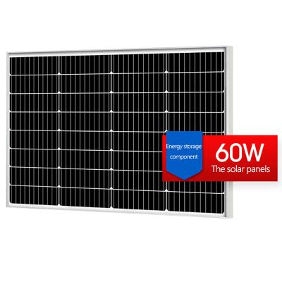 China Home Ftsh 60W  Monocrystalline Silicon Solar Panel Solar  60W Solar Panels Black Solar  OEM ODM Solar Panels for sale