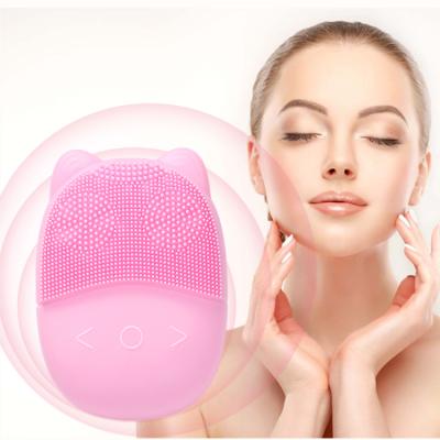 China China Factory OEM Silicone Brush Face Massager Beauty Care Electric Facial Cleansing Pore Shrinking Tool for sale