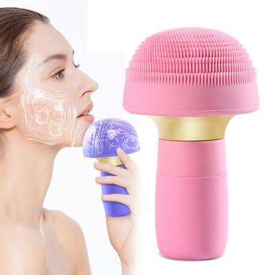 China Acne Treatment Rechargeable pmd Facial Brush Cleaner Exfoliating Spa Rotation Electric Silicone Sonic Facial Cleansing Brush for sale