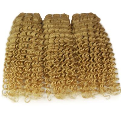 China High Quality 613 Straight Hair Blonde Deep Curly Virgin Hair, With Lace Closure, Blonde Hair Free Sample Hair Bundles for sale