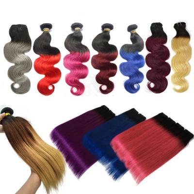 China Brazilian Two Tone Clean Virgin Ombre Colored Bundles Remy Weaves 100% Extensions Ombre Human Hair for sale