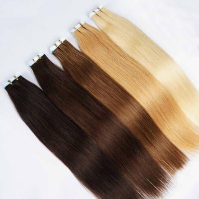 China 100% Human Remy Invisible Curly Straight Pulled Hair Double Russian European Seamless Straight Correction Real Mini Tape In Hair Extension Tape for sale