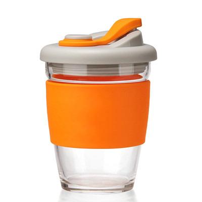 China Stored Hot Reusable 12oz Solo Glass Coffee Mugs With Lid Straw for sale