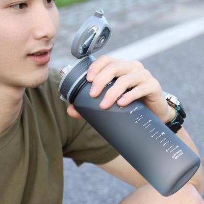 China 1L Large Capacity Stocked Tritan Plastic Outdoor Sports School Drinking Water Bottles Unisex for sale