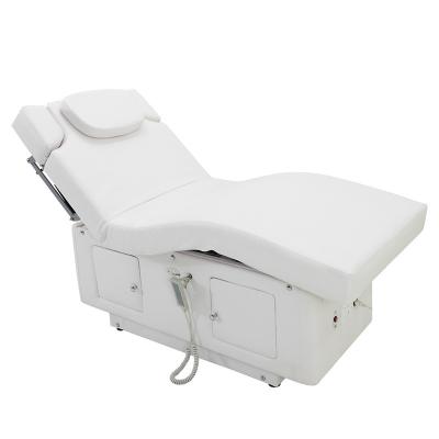 China Electric Modern Electric Massage Tables And Beds PU White Leather With USB Plug Electric Beauty Bed Filling Facial Beds for sale