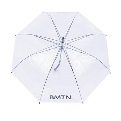 China High Quality Custom Agriculture Promotional Gifts Windproof Golf Logo PVC Printing Dome Full Rain Clear Transparent Umbrellas for sale