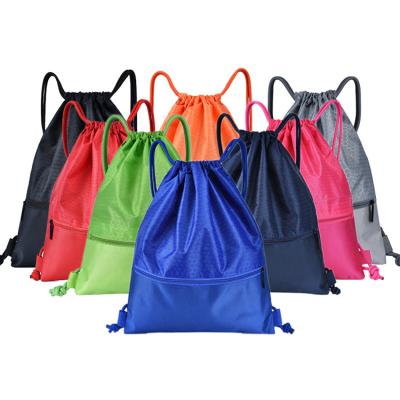 China High Quality Waterproof Promotion Gifts Customized Logo Printed Nylon Gym Sports Drawstring Backpack Bag for sale