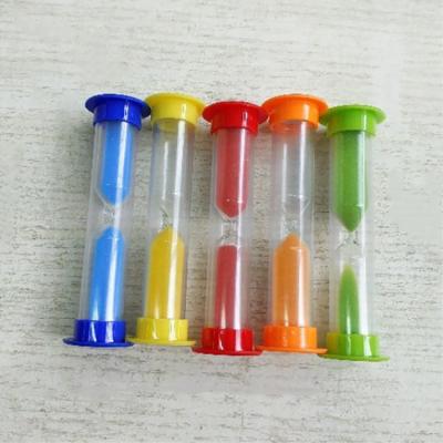 China Traditional Promotional Gifts Custom Colorful Logo 2 Minute Teeth Small Plastic Brushing Sand Hourglass For Kids for sale