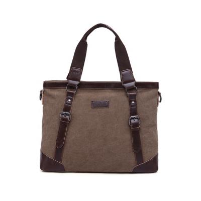 China Genuine Leather Canvas Business Briefcase Leather Women Laptop Bag for sale