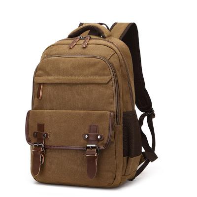 China Functional Canvas Low Price College School Bags Daily Casual Vintage Canvas Backpack for sale