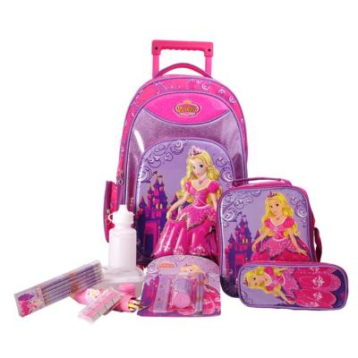 China Fashion Wholesale 19Inch Child School Trolley Bag Set School Backpack for sale