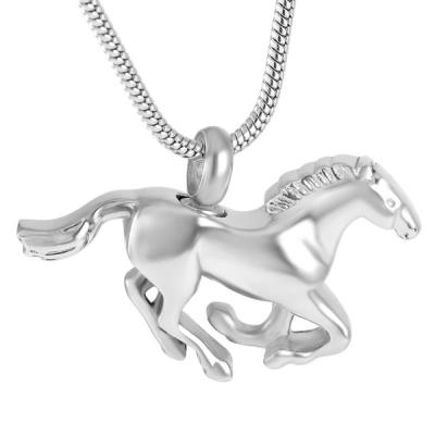 China CLASSIC Horse Cremation Urn Necklace Stainless Steel Cremation Urn Ash Jewelry Memorial Funeral Pendant for sale