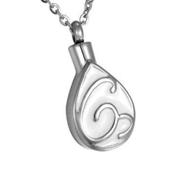 China Viable White Teardrop Urn Necklace Cremation Urn Pendant Jewelry Ash Keepsake for sale