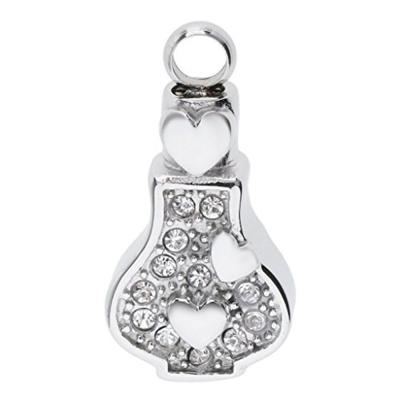 China CLASSIC Fashion Crystal Heart Filled Stainless Steel Cremation Ash Holder Pendant for sale