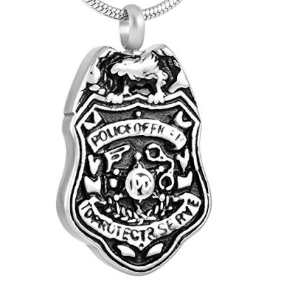 China CLASSIC Emblem Cool Mens Urn Pendant For Human Ashes Cremation Jewelry for sale