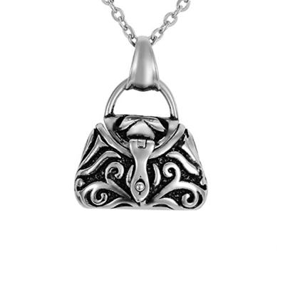 China CLASSIC Retro Handbag Prayer Box Stainless Steel Urn Pendant Memorial Pendant Necklace for sale