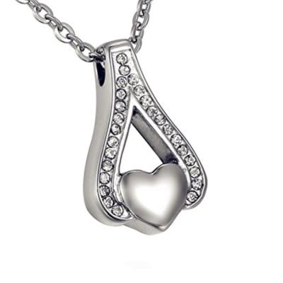 China CLASSIC Cremation Keepsake Ash Jewelry Open Stainless Steel Teardrop Ribbon Heart Shape Urn for sale