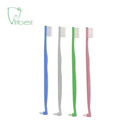 China Tribest Logo Disposable Custom Double Head Braces Orthodontic Toothbrush With Single Pack Brush for sale