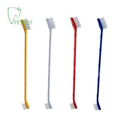 China Tribest Viable Plastic Toothbrush Manufacturers Top Sell Cheap Bulk Double Head Pet Toothbrush For Dogs And Cats for sale