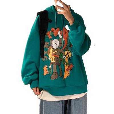 China New Design Style Autumn Winter Custom Satin Lined Anti-wrinkle Designer Lime Green Cartoon Anime Print Unisex Hoodies for sale