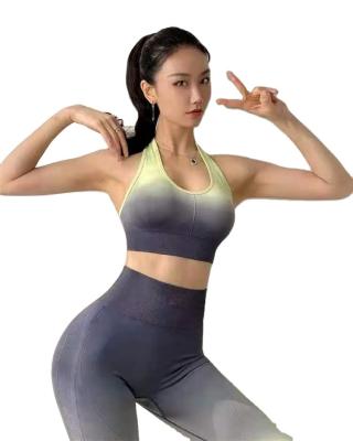 China Cupless QUICK DRY Sustainable Bra Padded Double Lift Up Yoga Tops With Built In Bra for sale