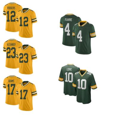 China Wholesale Stitched Jersey Mens American Football Breathable Packer s Team Uniform #12 Aaron Rodgers #17 Davante Adams for sale