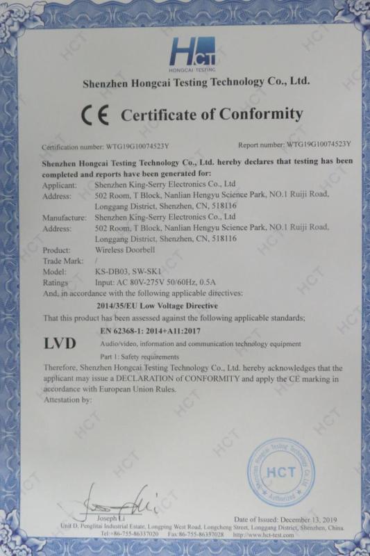 CE - Shenzhen King-Serry Electronics Co., Ltd.