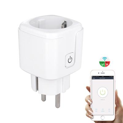 China Commercial Tuya Works With Alexa Google Home Electrical Power Wall Socket Wifi Eu For Smart Home Automation for sale