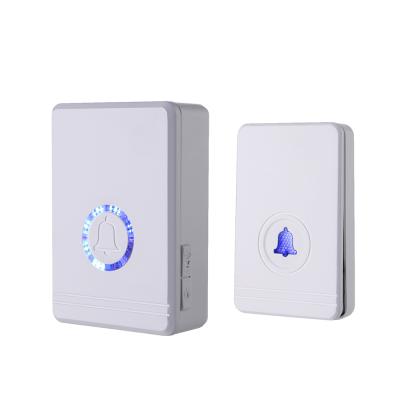 China Modern Type 10 Adjustable Battery 400M Range Waterproof IP54 Lightness Hotel Molidies 7 Levels Radio 48 Voice Life Doorbell For for sale