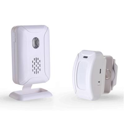 China ABS Plastic Motion Sensor Infrared PIR Door Alarm Talking Home Doorbell with Music Sound LED Indicator Lights Colorful Wireless Doorbell for sale