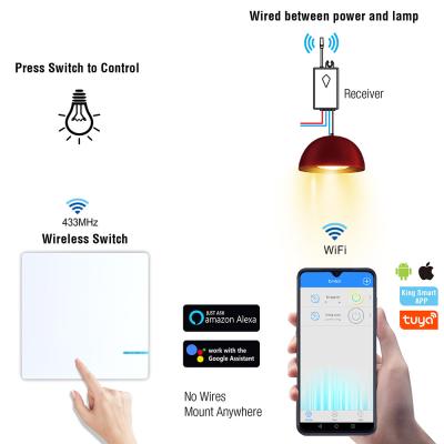 China 600M Long Distance Tuyasmart Waterproof Remote Control Switches Works with Alexa and Google Smart Home Wifi Auxiliary Switch SW-NK1& SW-R03 for sale