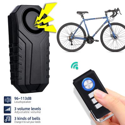 China Anti-thief car IP64 waterproof 113dB vibration sensor alarm wireless motorcycle bicycle anti-theft alarm for sale