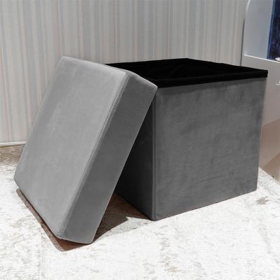 China High Quality Storage Customize Wholesale Good Price Velvet Seat Stool Cube Stool Storage Set for sale