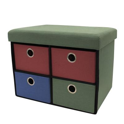 China Best Quality Custom Factory Wholesale Cheap Stools HStex Sofa Set Foldable Faux Storage Canvas Stool With Drawers for sale