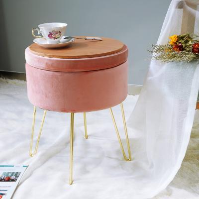 China Removable Modern Living Room Furniture Cover Price Good Quality Velvet Fabric Ottoman Stool With Storage for sale